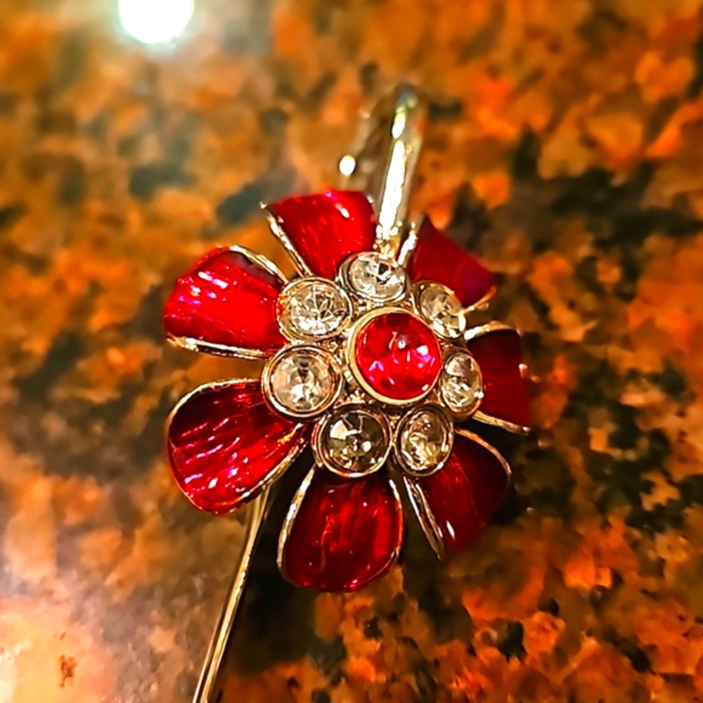 Silver & Red Diamonte Bookmark 5.1/4"